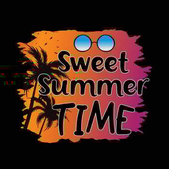 Sweet summer time vintage style t-shirt and apparel trendy design with  silhouettes, typography, print, vector illustration