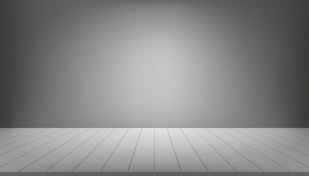 Studio room with wood panel and dark grey wall background. Vector illusration interior with light gray floor with light and shadow on wall boards. Empty room in retro style design for vintage house