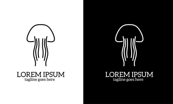 Illustration vector graphics of template logo jellyfish minimalist simple design