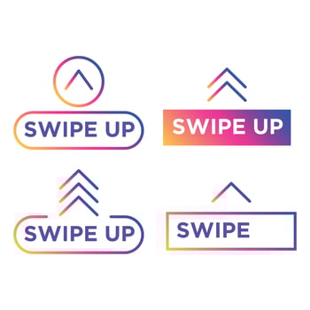 Swipe up icon for social media stories, scroll pictogram template color editable. Arrow up logo for blogger symbol vector sign isolated on white background illustration for graphic and web design.