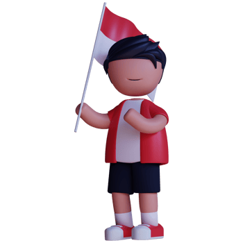 3D Character indonesia independence day png