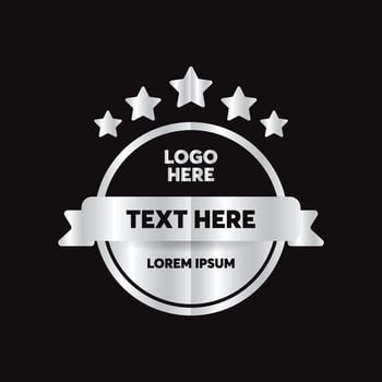 vintage badge with metal color vector