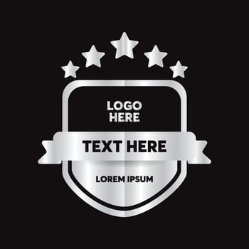 vintage badge with metal color vector