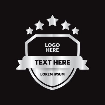 vintage badge with metal color vector