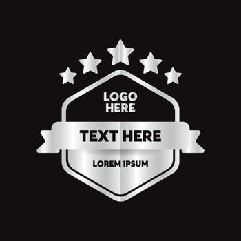 vintage badge with metal color vector