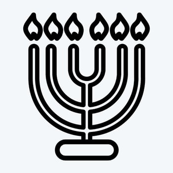 Icon Menorah. suitable for House symbol. line style. simple design editable. design template vector. simple illustration vector