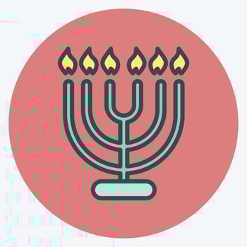 Icon Menorah. suitable for House symbol. color mate style. simple design editable. design template vector. simple illustration vector