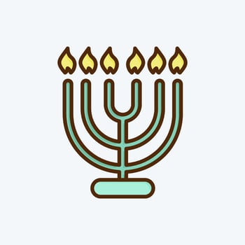 Icon Menorah. suitable for House symbol. flat style. simple design editable. design template vector. simple illustration vector