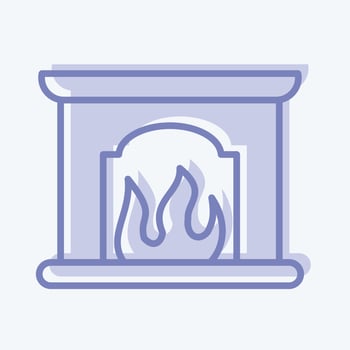 Icon Fireplace. suitable for House symbol. two tone style. simple design editable. design template vector. simple illustration vector