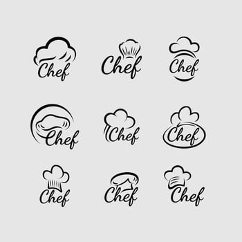 Black And White Handdrawn Chef Logo vector