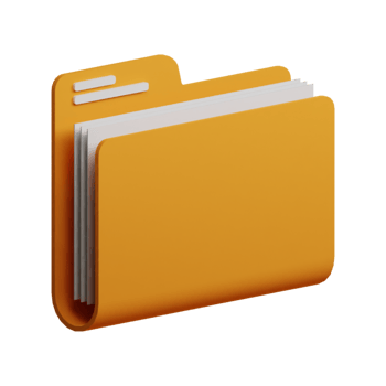 3D render icon yellow folder illustration png