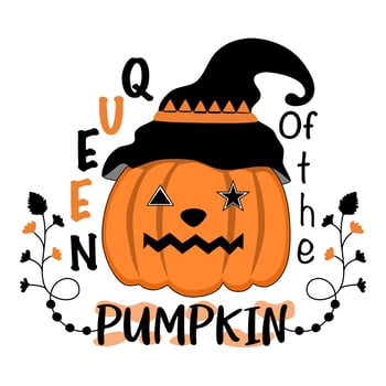 Halloween quotes designed in doodle style in black and orange tones on white background for Halloween themed decorations, t-shirt designs, bag designs, mugs, fabric patterns, t-shirt designs, cards vector