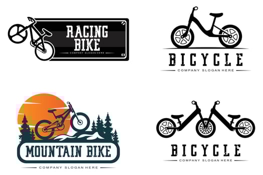 Bike Logo Icon Vector, vehicle for sports, racing, casual, downhill, retro template vector