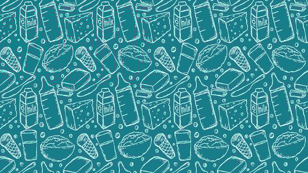 Horizontal milk food background vector