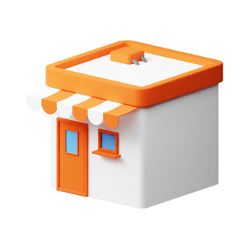 3D render building store icon illustration png