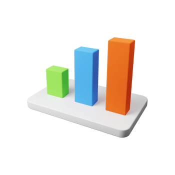 3D render icon chart illustration png