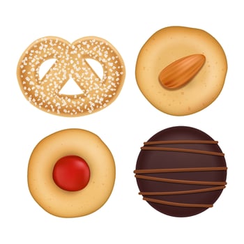 Vector Flat Lay Assorted Cookies Collection