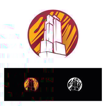 abstract expressive building  tower logo vector
