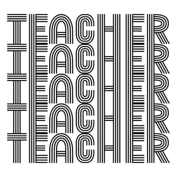 Teacher lettering graphic vector