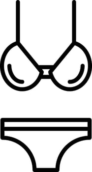 Bikini Outline Icon vector