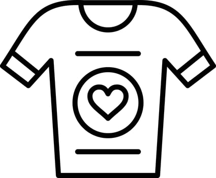 T Shirt Outline Icon vector