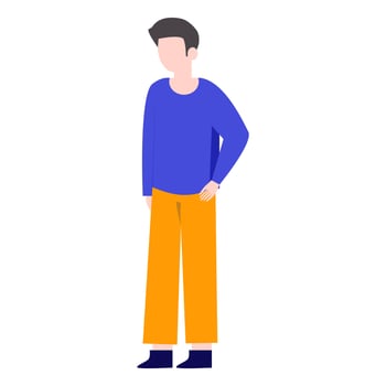 Man standing talking character on white background.vector design. vector