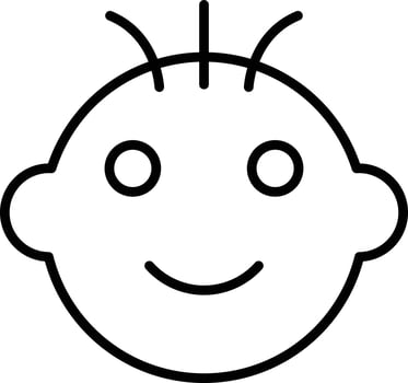 Baby Boy Outline Icon vector