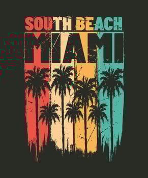 South Beach Miami Summer Tshirt design vector