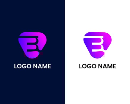 letter m and b with play modern logo design template vector