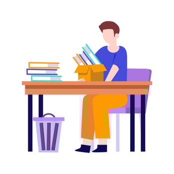 Man sitting on chair and talking.working at home.vector design. vector
