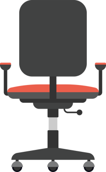 Desk chair set vector illustration isolated on white png
