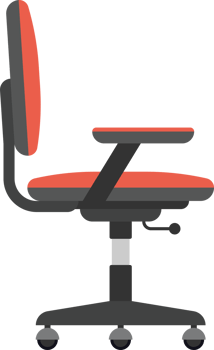 Desk chair set vector illustration isolated on white png