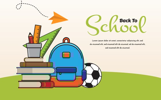 Hand Drawn Back To School Background with School Supplies vector