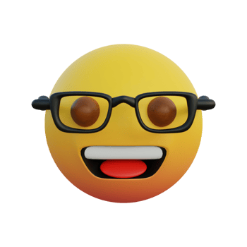 laughing face emoticon wearing clear glasses png
