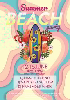 music festival poster for night party vector