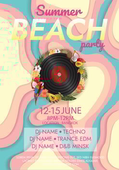 music festival poster for disco night party vecter design vector