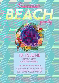 music festival poster for night party vector