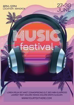 music festival poster for night party music wallpaper vector