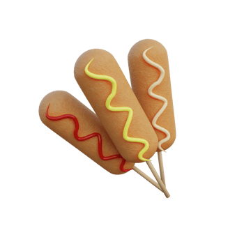 3d food icons corn dog png