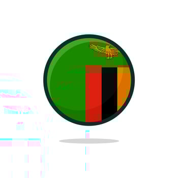 Zambia Flag Icon vector