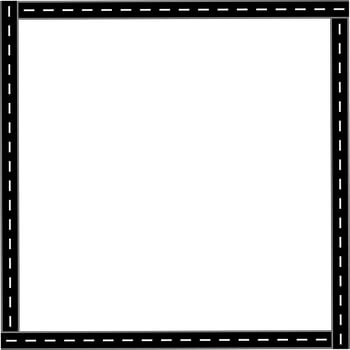Square asphalt road frame with negative space vector