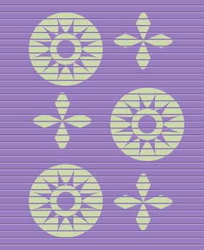 Horizontal purple plastic panels. With abstract background pattern. Vector