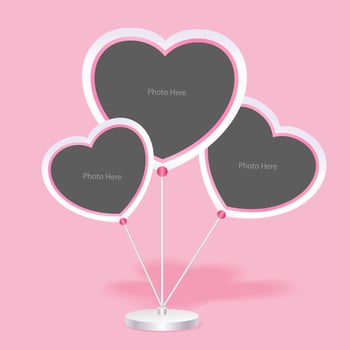 Hanging photo frame on background vector