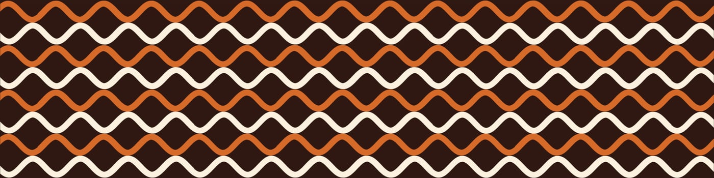 Horizontal background made of curved white and brown lines on brown background vector