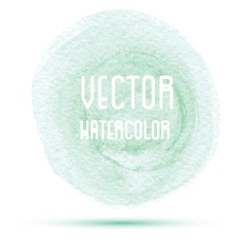 Green watercolor stain isolated on white background. vector