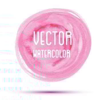 Red watercolor stain isolated on white background. vector