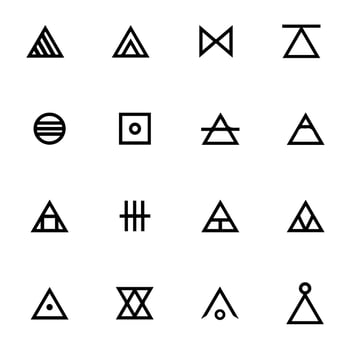 Symbols for tattoo isolated on white background vector