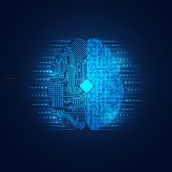 electronic AI brain vector