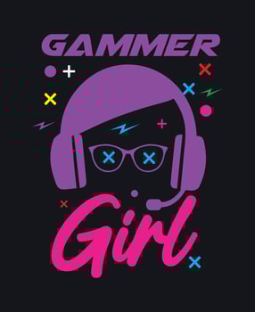 Gamer girl t shirt template design. vector