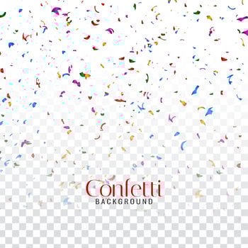 Abstract decorative colorful confetti transparent background vector